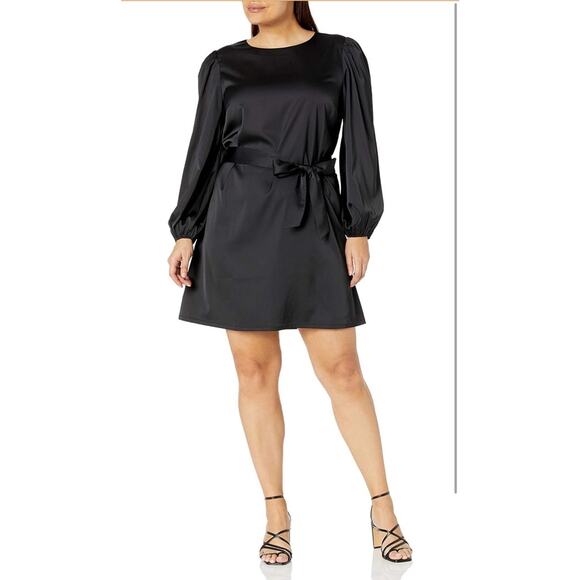The Drop Little Black Dress Women’s XS Silky Belted Sexy Mini Minimalist Stretch - Picture 5 of 8